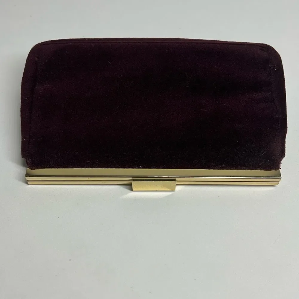 Vintage Estée Lauder Faux Suede Clutch Cosmetic Bag Wallet